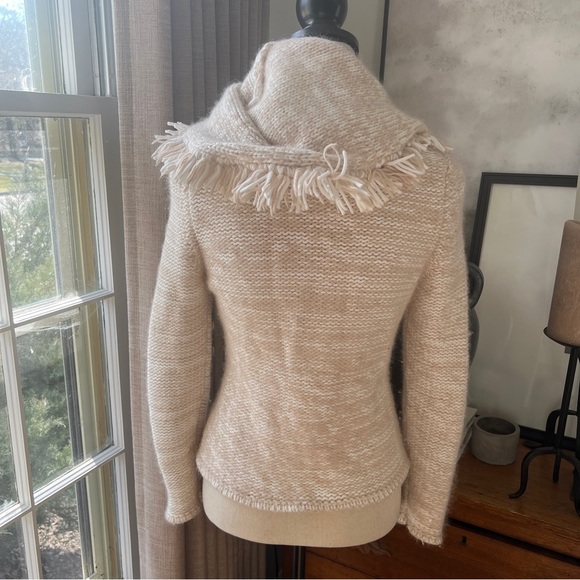 Couregges Fringe Hood Zip Up Sweater - Picture 2 of 4